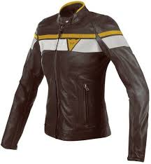 Women Leather Jacket Brown Slim Fit Biker White Yellow Racing Striped Leather Jackets Women Leather Motorcycle Jacket Women Leather Motorcycle Jacket