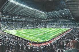 I'd love to see what the inside looks like. St James Park Stadium Under The Lights Fine Art Print