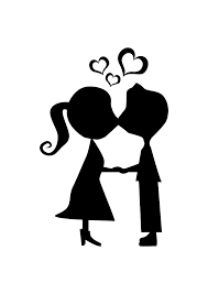 Download Kissing Couple With Hearts Above Them Black And White Clipart Free Svg File Svgheart Com