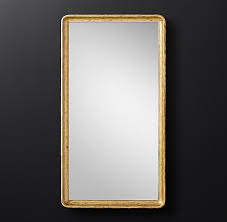 Pair 82 restoration windowpane hardware look aged leaning tuscan wall mirrors. Gilt Rh Modern