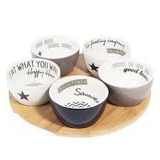 Plateau Aperitif 5 Coupelles En Faience D 10 Cm Black White Maisons Du Monde Plateau Aperitif Vaisselle Porcelaine Vaisselle