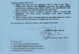 Pimpinan biro umum menyarankan agar sebaiknya tenaga honorer yang ada segera diangkat menjadi pns sehingga status pegawai yang ada di bagian pengamanan dalam. Surat Edaran Mendiknas Tentang Status Hukum Ijazah Paket Kesetaraan Rumah Inspirasi