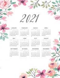 These calendars are great for family, clubs, and other organizations. Free Printable 2021 Yearly Calendar At A Glance 101 Backgrounds
