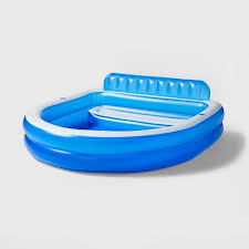 Blow up swimming pool with seats. 7 5 X 27 Family Above Ground Pool With Bench Sun Squad Target