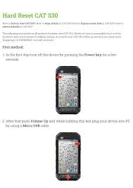 Hard Reset CAT S30