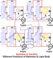 No (normally open) is generally wired in parallel where if one is pressed, the wire creates a circuit connecting the pin to gnd. How To Wire Switches In Parallel Controlling Light From Parlallel Switching
