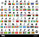 all vector high detailed maps and flags of African countries ...