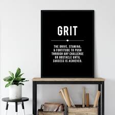 Grit Definition Print Modern Office Decor Motivational Etsy In 2020 Modern Office Decor Office Decor Professional Womens Office Decor