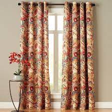 For length, measure from the top of the curtain rod to where you would like the curtains to end. Vibrant Paisley Grommet Curtain Paisley Curtains Curtains Living Room Decor Curtains