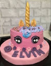 Unicorn Krem Santili Pasta Pasta Dogum Gunu
