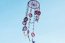 手工編織棉麻彩虹捕夢網吊飾boho羊毛線羽毛捕夢網 紫色旋轉階梯 omhandmade 擺飾 pinkoi home decor dream catcher decor