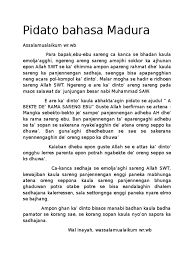 Contoh pidato bahasa sunda tentang idul adha.hadirin sidang idul adha anu mulya puji nu maranti urang sanggakeun ka dzat anu maha suci yakni allah robbul izzati, puja nu jadi pangias rasa urang sanggakeun ka dzat anu maha kawasa yakni allah azza contoh teks pidato singkat bahasa sunda untuk anak sd menyambut maulid nabi lucu. Pidato Bahasa Madura Tentang Akhlak Goresan