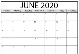 Printable June 2020 Calendar In 2020 Calendar Template October Calendar September Calendar