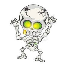 The painting shows an image of a pipe. Illustration Of Funny Skeleton Clipart Image