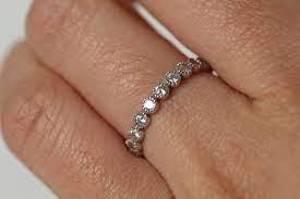 Milgrain Setting Diamond Eternity Wedding Band For Women Diamond Full Eternity Ring Diamond Eternity Wedding Band Diamond Wedding Bands Eternity Band Diamond