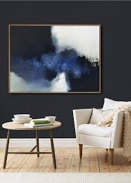 Black And White Abstract Canvas Art Blue Abstract Painting Ocean Paintingblack White Etsy Blue Canvas Art Large Canvas Art Blue Abstract Painting