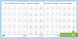 Give us some feedback on pages you have used and enjoyed. 2 Digit Column Subtraction Activities Primary Resources