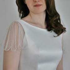 Detachable Sleeves For Simple Wedding Dress Bridal Cape Epaulettes Pia Silver Sleeves Designs For Dresses Designs For Dresses Detachable Sleeves Wedding Dress