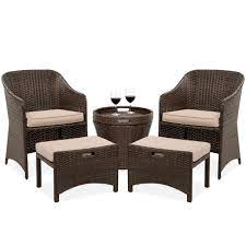 Get the best deal for bistro table 2 dining furniture sets from the largest online selection at ebay.com. Best Choice Products 5 Piece Outdoor Wicker Patio Bistro Space Saving Furniture Set W Storage Table No Assembly Brown Walmart Com Walmart Com