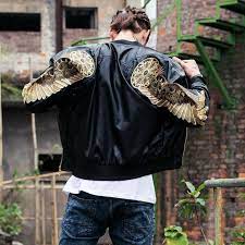Golden Angel Wings Bomber Jacket Designer Jackets For Men Bomber Jacket Jackets Men Fashion