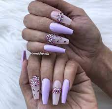 5 out of 5 stars. Purple Coffin Nails With Purple Diamonds Coffin Nails Designs Purple Nails Nail Shapes