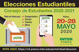 No creo en este sistema, es un sistema obsoleto, antiguo y creado para el control. Vota Hoy Elecciones Para El Consejo De Estudiantes 2020 2021 Vota En Linea Al Acceder A Https Cit Ponce Inter Edu Portal Dest Eleccion Las Elecciones Se Estaran Llevando Acabo Hasta El Jueves 28 De Mayo Universidad Interamericana De