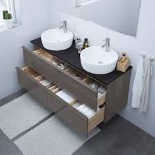 Godmorgon Tolken Tornviken Cabinet Countertop 19 5 8 Sink High Gloss Gray Anthracite Dalskar Faucet 55 7 8x19 1 4x29 1 8 Ikea In 2021 White Vanity Bathroom Ikea Godmorgon Bathroom Vanity