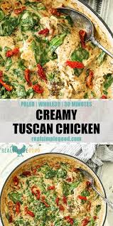 Creamy Tuscan Chicken Paleo Whole30 Recipe Health Dinner Recipes Whole 30 Recipes Whole30 Dinners