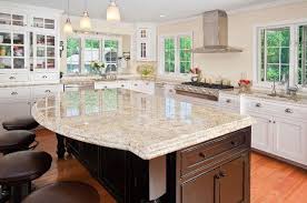 Kitchen The Beautiful Countertop Design By Using The Best Colonial Cream Granite Idea T Kitchen Cabinets And Countertops Kitchen Countertops Eclectic Kitchen