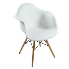Fauteuil design à accoudoirs : Lot De 4 Fauteuils Scandinave Avec Accoudoirs Blanc Et Pieds En Bois Inspiration Luxe