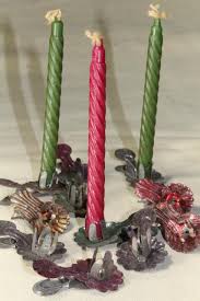 Original Box Of Antique Christmas Tree Candles Tin Clip Candle Holders