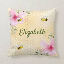 Beach dresses, swimwear & accessories. Bee Happy Decorative Throw Pillows Zazzle