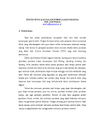 Doc Teknik Penilaian Dalam Pembelajaran Bahasa Muh Arief Muhsin Academia Edu