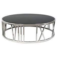 Eichholtz Roman Modern Classic Black Marble Top Round Round Coffee Table In 2021 Stainless Steel Coffee Table Marble Round Coffee Table Living Room Coffee Table