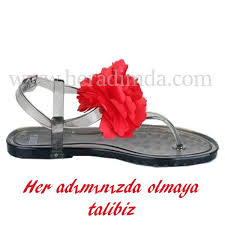 Twigy Yazlik Sandalet Kirmizi Gullu Sandalet Cok Sik Ve Seffaf Sandalet Terlik Kirmizi