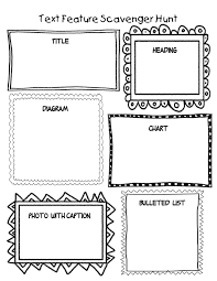 Create One Of These Students Could Then Create One Of Their Own Text Feature Scavenger Hunt Text Features Worksheet Text Features Text Features Activities