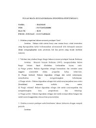 Maybe you would like to learn more about one of these? 1 A Tugas 1 Mata Kuliah Bahasa Indonesia Pertemuan 1