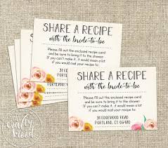 Vintage Floral Share A Recipe Card Insert Digital File Etsy In 2020 Wedding Shower Gift Card Holder Bridal Shower Rustic Wedding Shower Gift