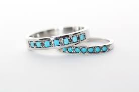 Antique Turquoise Wedding Bands In White Gold By Mociun Turquoise Wedding Rings Turquoise Wedding Band Turquoise Wedding