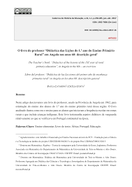 Check spelling or type a new query. Pdf O Livro Do Professor Didactica Das Licoes Do 1 Âº Ano Do Ensino Primario Rural Em Angola Nos Anos 60 Descricao Geral