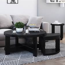 Try collections with matching stools that stow neatly under the table, or choose a full living room suite to keep decorating simple. Zayante Rustic Solid Wood 5 Piece Nesting Coffee Table Set