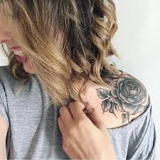 Blackwork Rose Shoulder Cap Healed Dark Illustrative Botanical Tattoos By Ruby Gore Www Theru Flower Tattoo Shoulder Shoulder Tattoo Shoulder Tattoos For Women