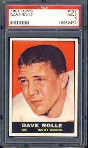 1961 Topps Football Dave Rolle #197 PSA 9