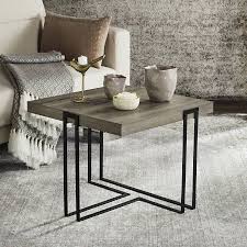 Safavieh Pitt 21 Square Mid Century Scandinavian End Table Light Grey Black Walmart Com In 2020 Metal Furniture Design Contemporary End Tables Wood End Tables