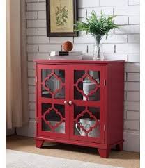 Roman 2 Door Entryway Accent Display Cabinet With Storage Shelf Glass Doors Red Wood Contemporary Walmart Com Glass Cabinet Doors Red Cabinets Console Table Living Room