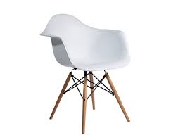 Armchair and side chair shells can be fully upholstered in a variety of textiles; Charles Eames Daw Plastic Chair