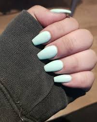 I am so excited about how today's nail art turned out! Mint Colored Acrylic Nails Colored Acrylic Nails Nails Makeup Nails