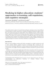 Empirical, theoretical and conceptual articles of significant originality will be considered. Pdf Studying In Higher Education Students Approaches To Learning Self Regulation And Cognitive Strategies
