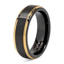 100s Jewelry 6mm Tungsten Rings For Men Women Two Tone Black Gold Wedding Band Engagement Size 6 13 Tungsten Mens Rings Men S Wedding Ring Mens Wedding Rings