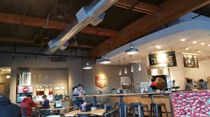 Mod Pizza Pinole Ca Restaurant Interior With Exposed Ceiling Pendant Lighting Soffit Farmhouse Track Lighting Exposed Beams Ceiling Track Lighting Bedroom